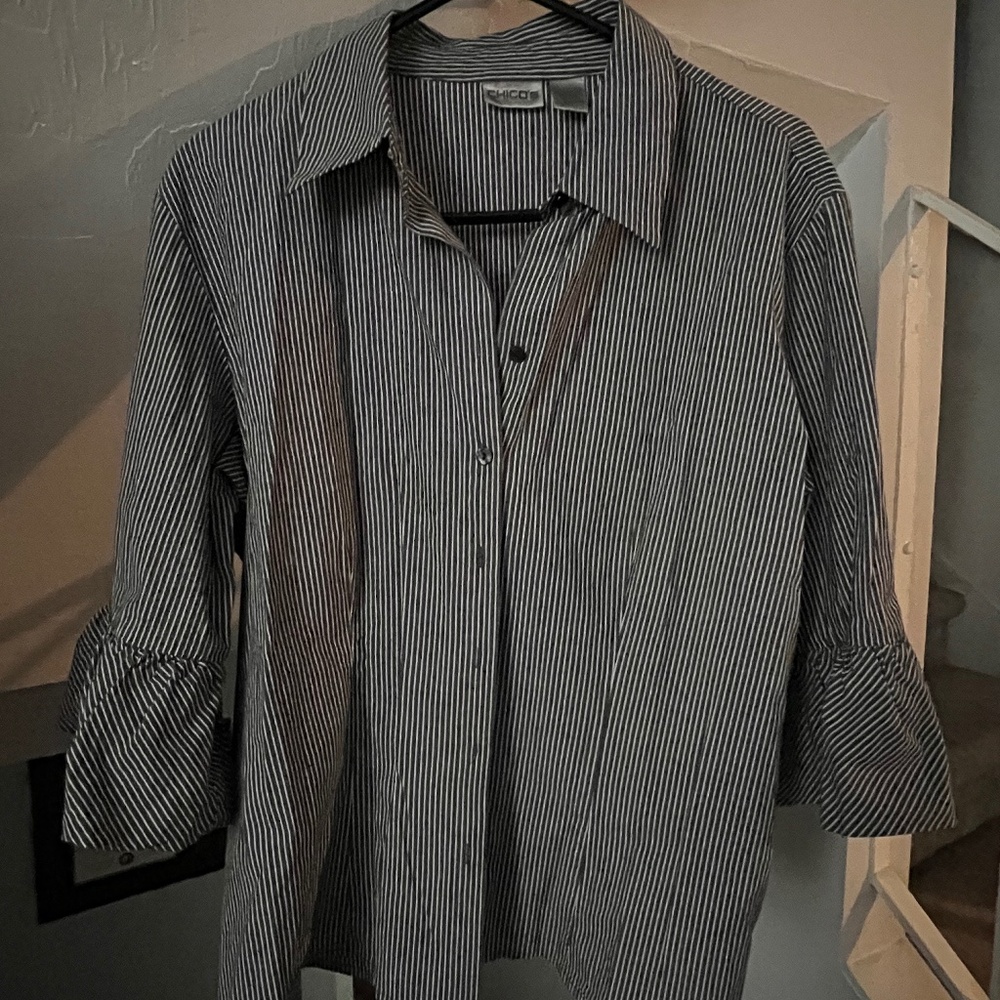 Pin striped button up shirt